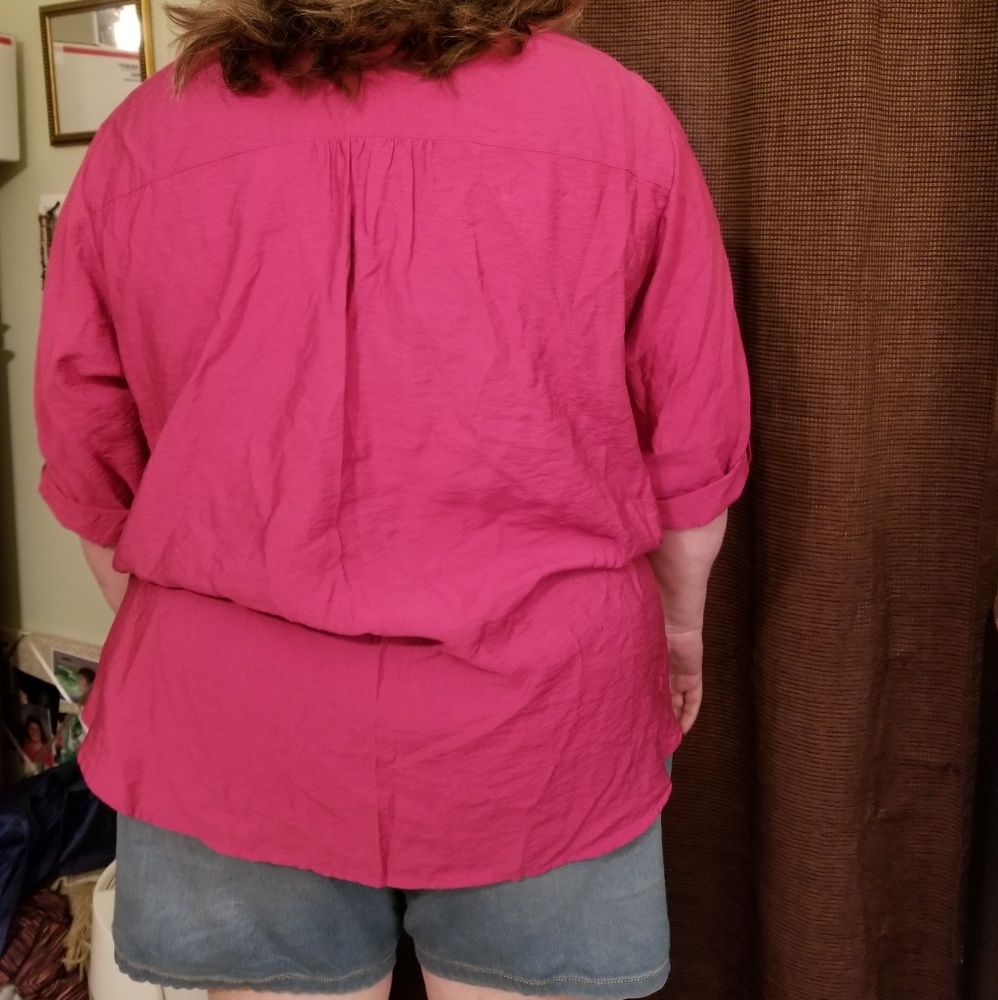 Beverly Drive fuchsia 3x blouse